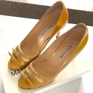 Manolo Blahnik Patent Burta Heels, Women’s 39.5 | US 9 1/2